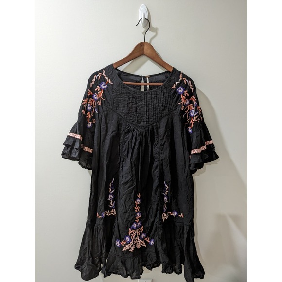 Free People Black Embroidered Pavlo Dress - Picture 2 of 5